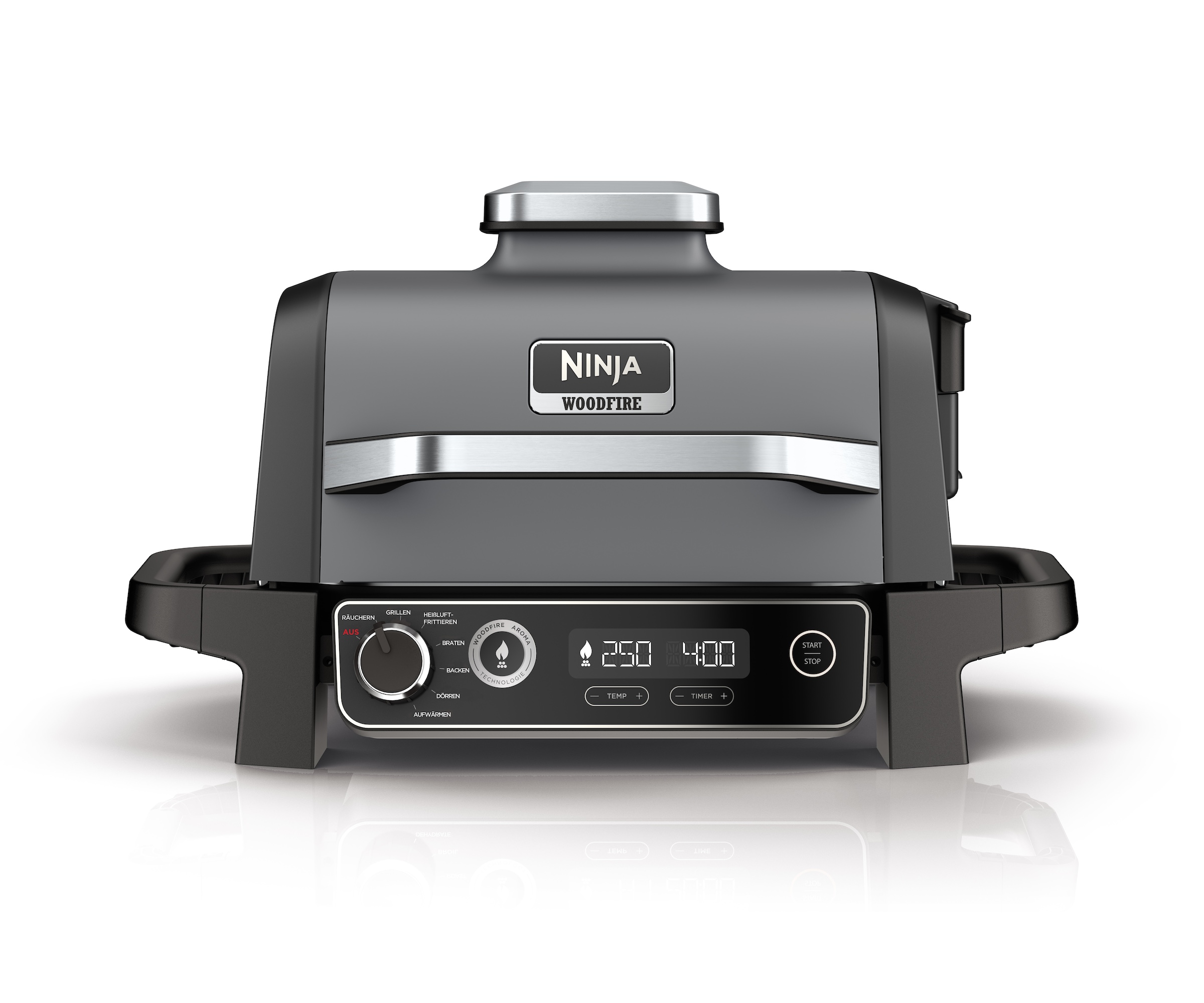 Ninja Woodfire Elektrischer Outdoor Grill, Smoker und Heißluftfritteuse OG701DE
