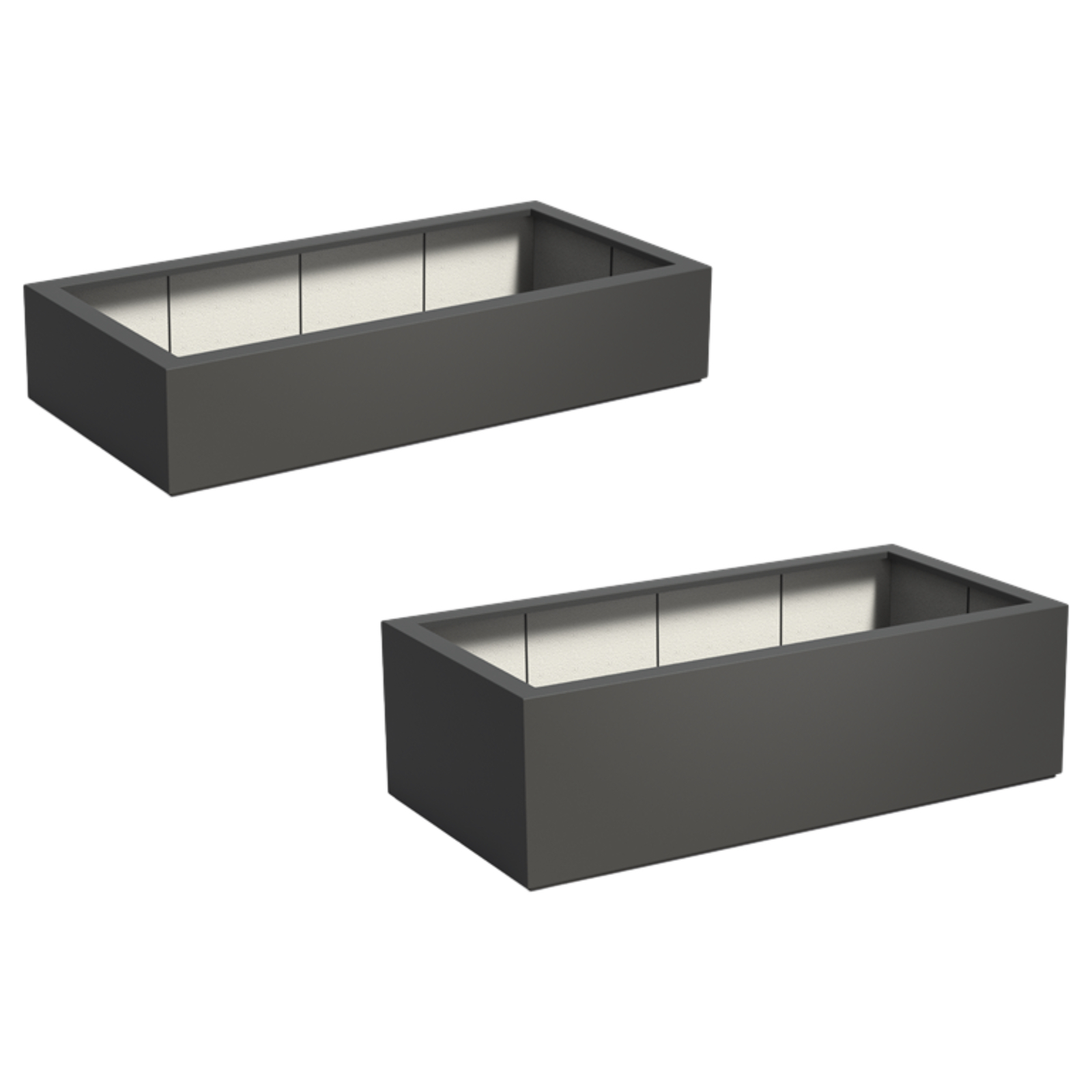 Adezz Pflanzgefäß Carrez mit Boden Fiberglas Pflanzkübel Blumenkübel schwarz