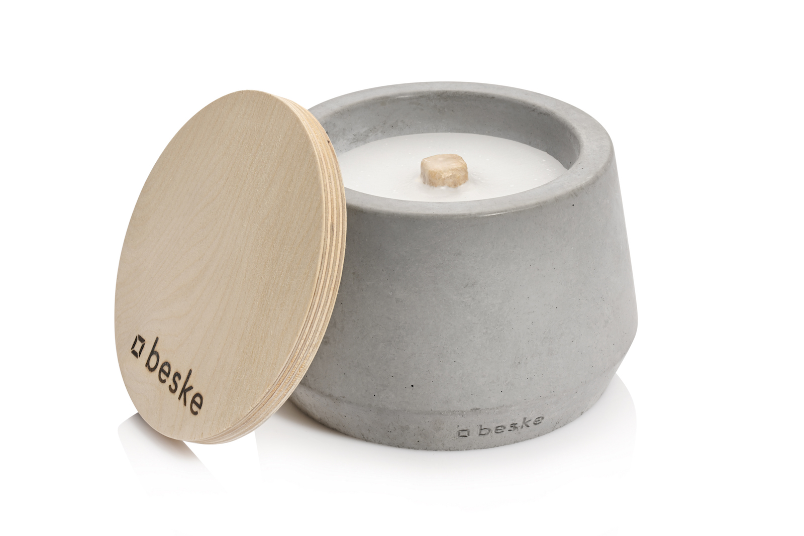 Betonfeuer Steller Tischfeuer Garten-Fackel Outdoor-Kerze mit Dauerdocht inkl. Löschbrett