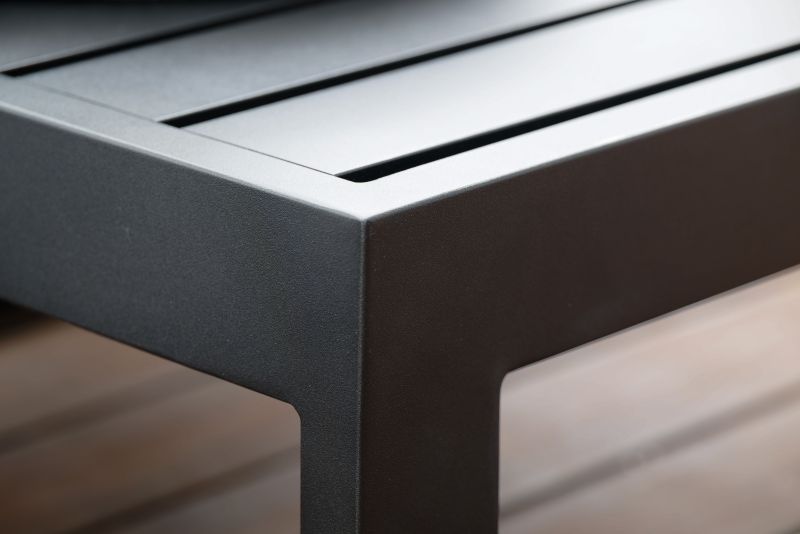 Stern Lounge-Beistelltisch/Hocker New Holly 72x72x33 cm Aluminium schwarz matt Aluminiumleisten