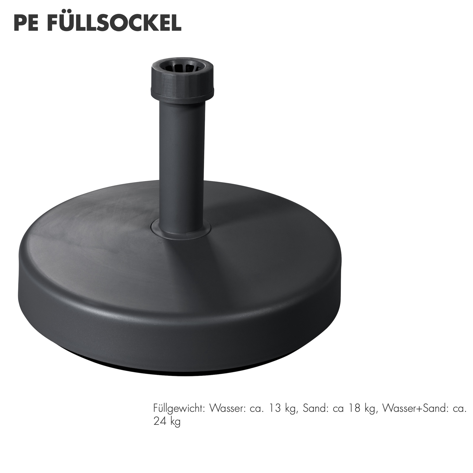Doppler Schirmständer Füllsockel 25 L rund ø 46 cm befüllbar 85899