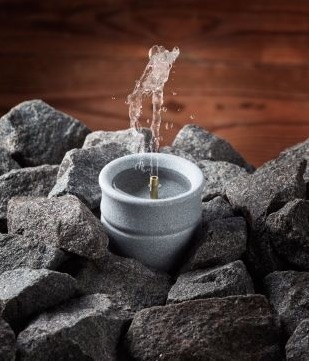Hukka Design Solina Springbrunnen aus Speckstein für Saunaofen mit Aufguss