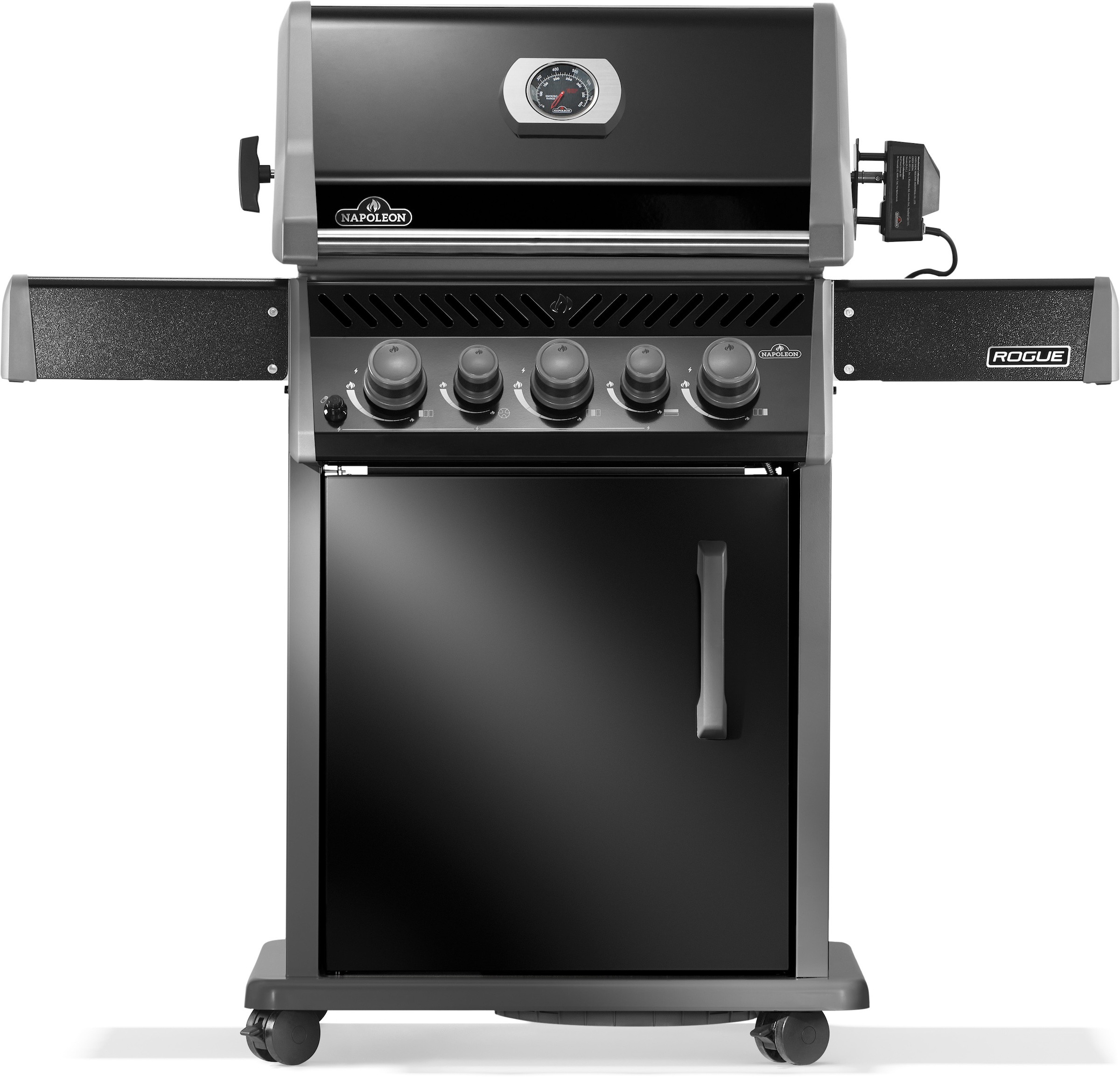 Napoleon Rogue RB 425 Schwarz Gasgrill mit Heck- & Seitenbrenner, inkl. Drehspieß RB425RSBPK-2-DE-R