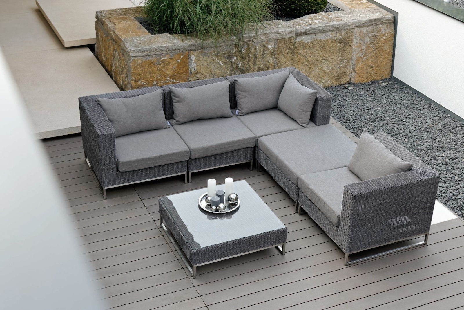 Stern Korpus Lounge-Mittelelement Lounge-Stuhl Gartensessel basaltgrau/seidengrau