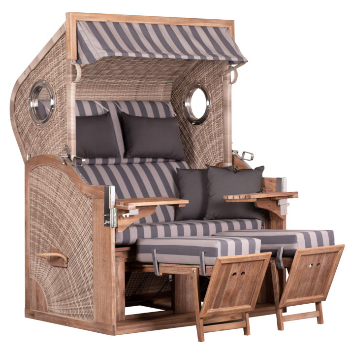 deVries Strandkorb TRENDY PURE GREENLINE 175XL PE Gartenstrandkorb 135x90x165 cm