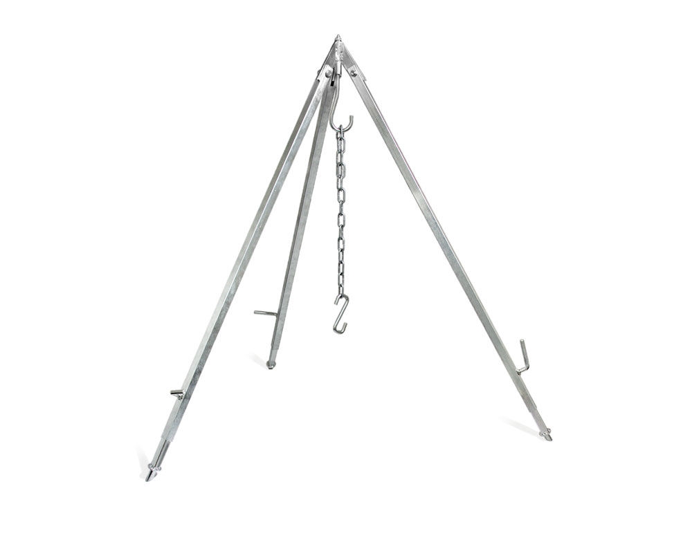 Petromax Dreibein mit Kette & Haken für Feuertopf Feuerschale Grillrost Stahl höhenverstellbar