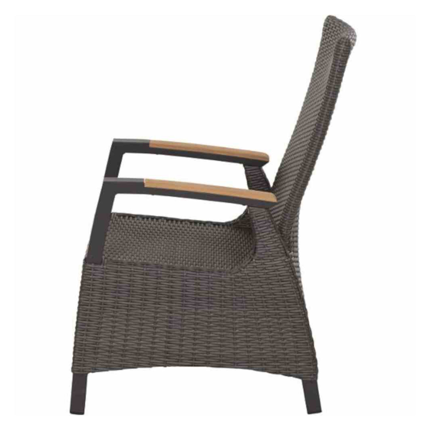 Siena Garden Dining-Sessel Lugano Alu anthrazit/Teak Hochlehner