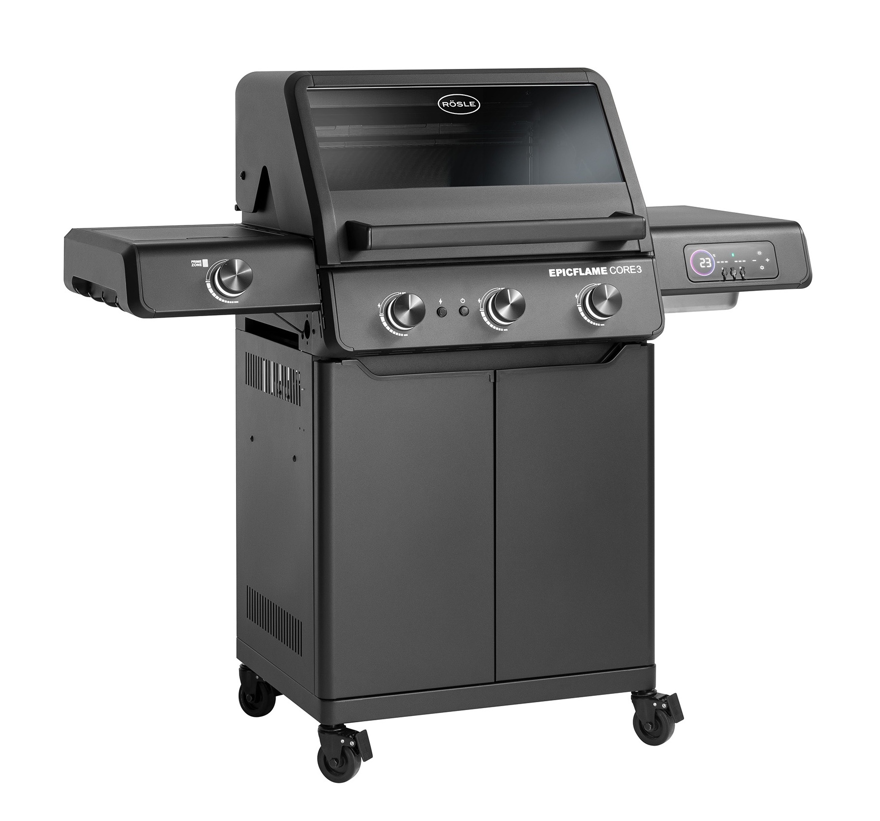 Rösle Gasgrill EPICFLAME Core 3 Schwarz mit PRIMEZONE 251164