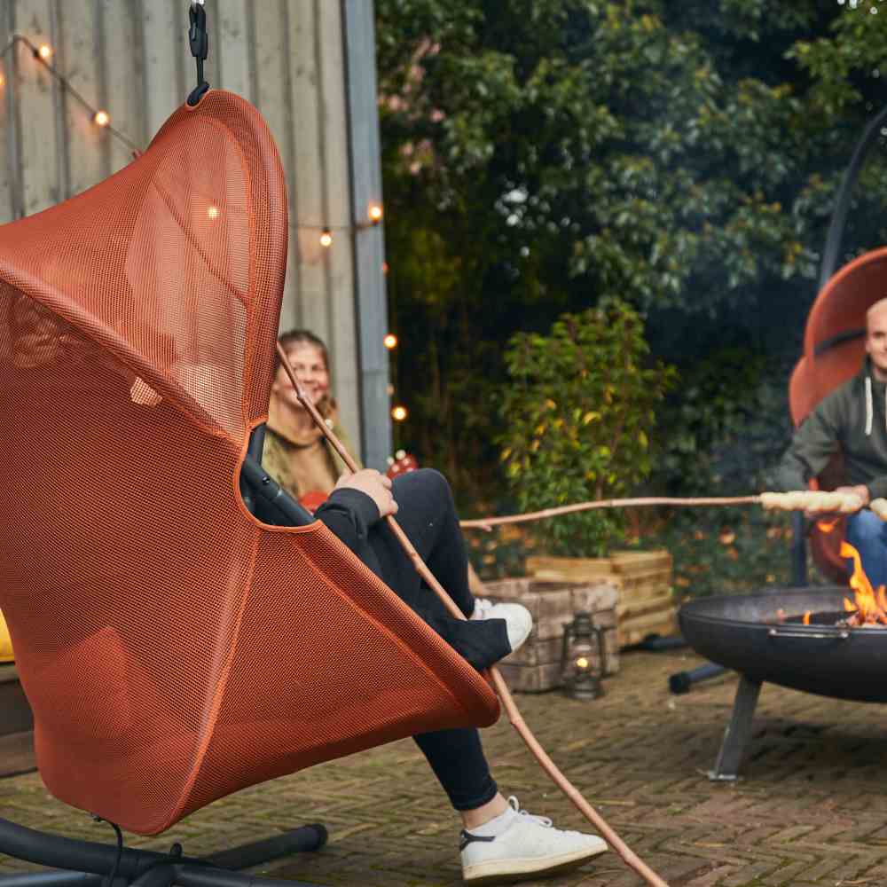 Siena Garden Hängesessel YOBAYA Relaxed Red mit Kissen Stahl anthrazit/Textilbezug rot