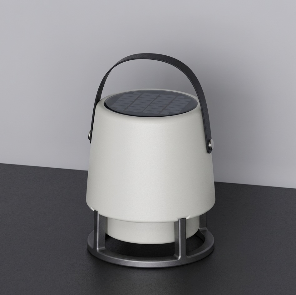 KOODUU Open Air L Black LED Lampe und Bluetooth Lautsprecher mit Solarpanel