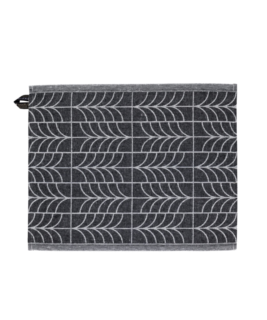 Jokipiin Humina Sauna Sitzunterlage 45 x 55 cm Sauna Seat Cover black/white