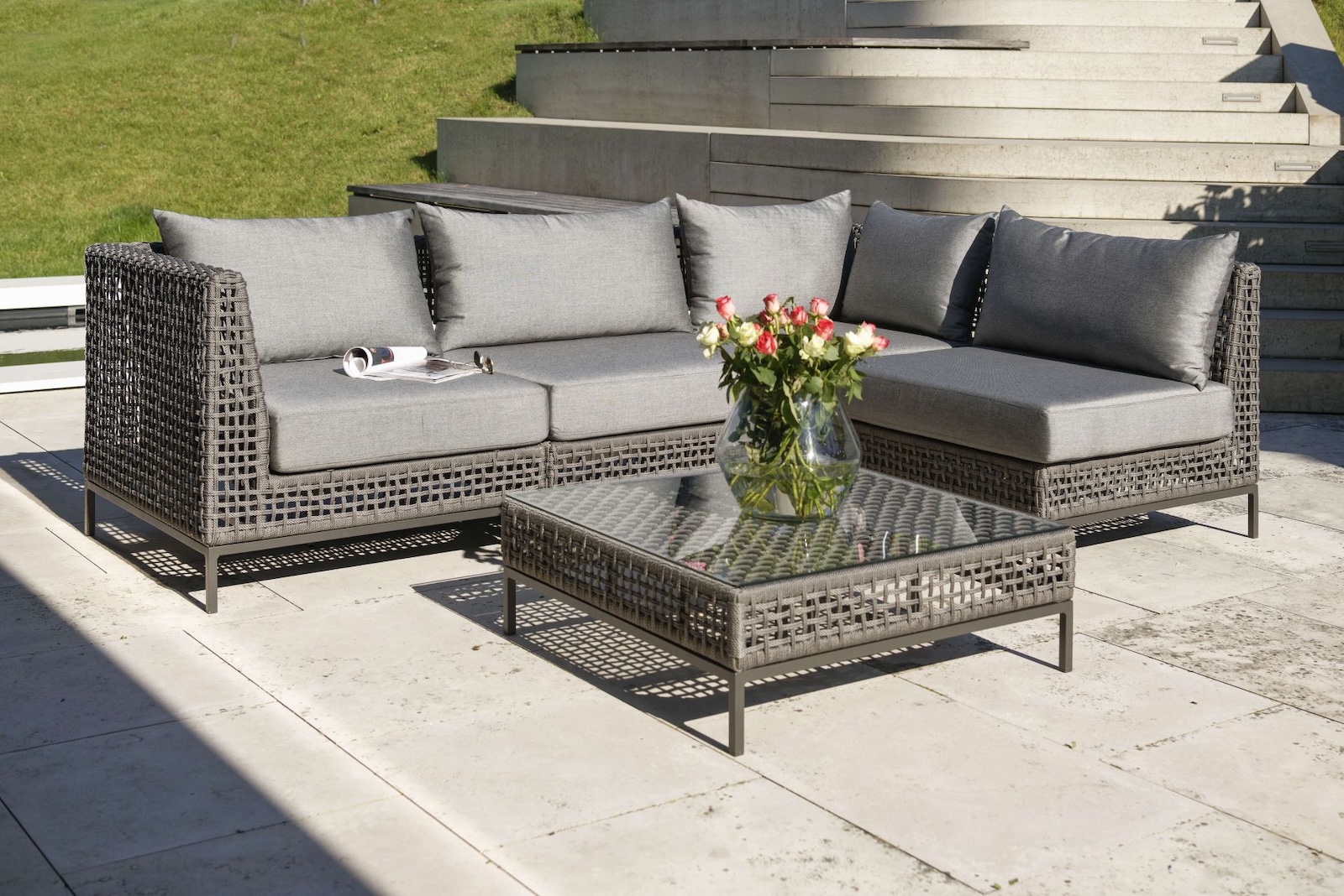 Stern Korpus Lounge-Eckelement Lounge-Stuhl Gartensessel basaltgrau/seidengrau