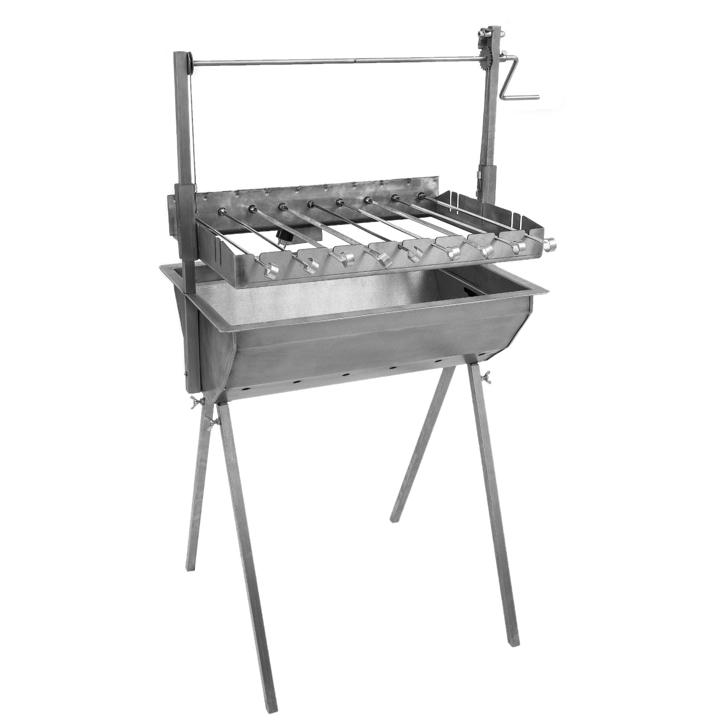 Schneider Schaschlikgrill Muqqi aus Edelstahl für 9 Spieße 85 x 75 x 45 cm