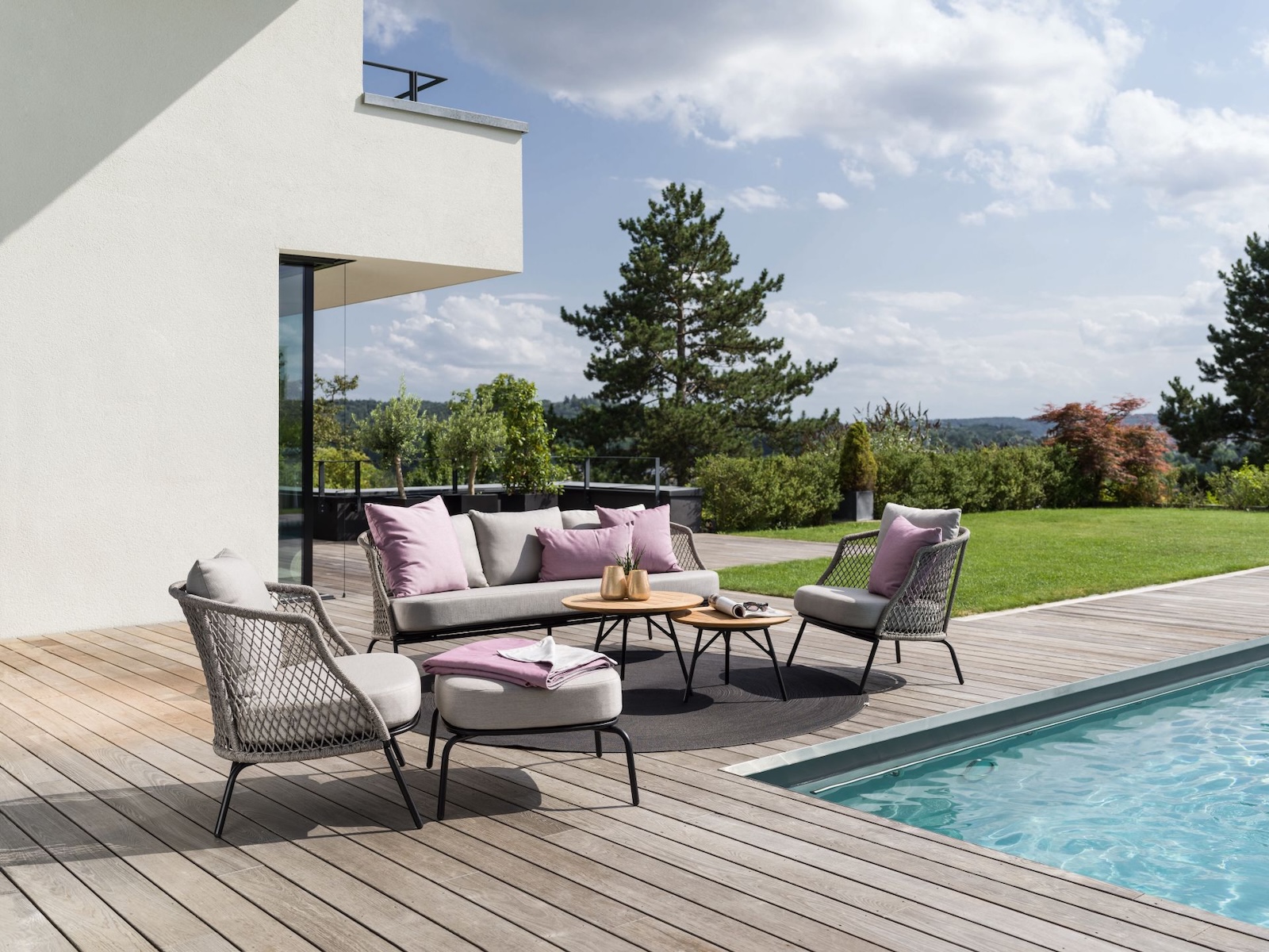 Stern Odea Lounge-Sessel Lounge-Stuhl Gartensessel Gartenstuhl cream/schwarz