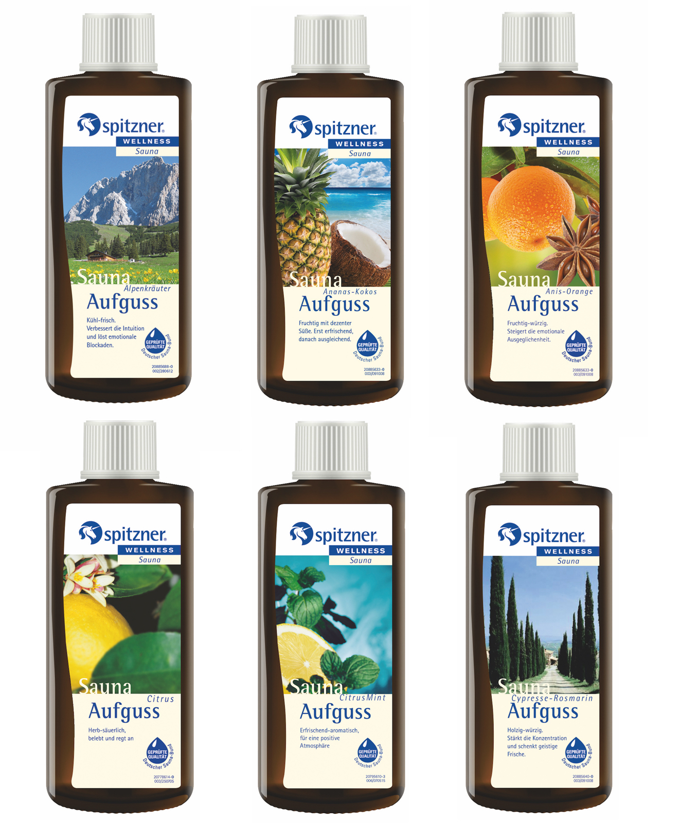 Spitzner Wellness Saunaaufguss 6er Vorteilspack 6 Sorten Saunaset Aufgussset