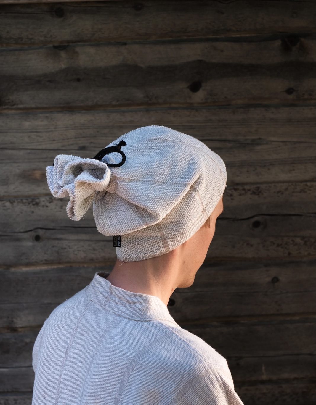 Jokipiin Laituri Tupas Saunamütze finnischer Saunahut für Damen und Herren beige