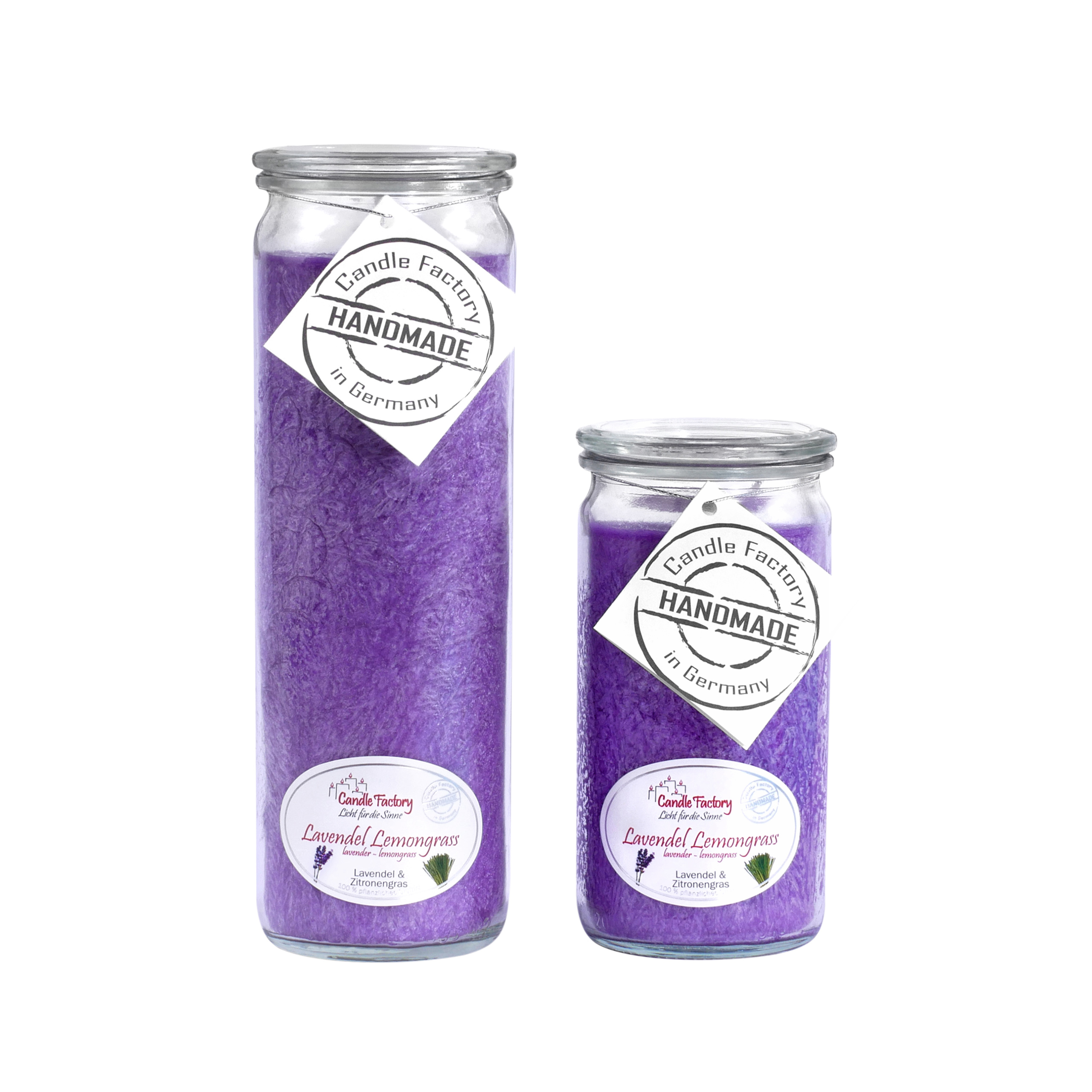 Candle Factory Kerzen-Set Lavendel Lemongrass Big + Mini Jumbo Duftkerze