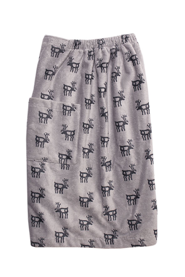 Pikkupuoti Oy Saunakilt für Herren finnisches Saunatuch Saunahandtuch mit Klettverschluss Grau