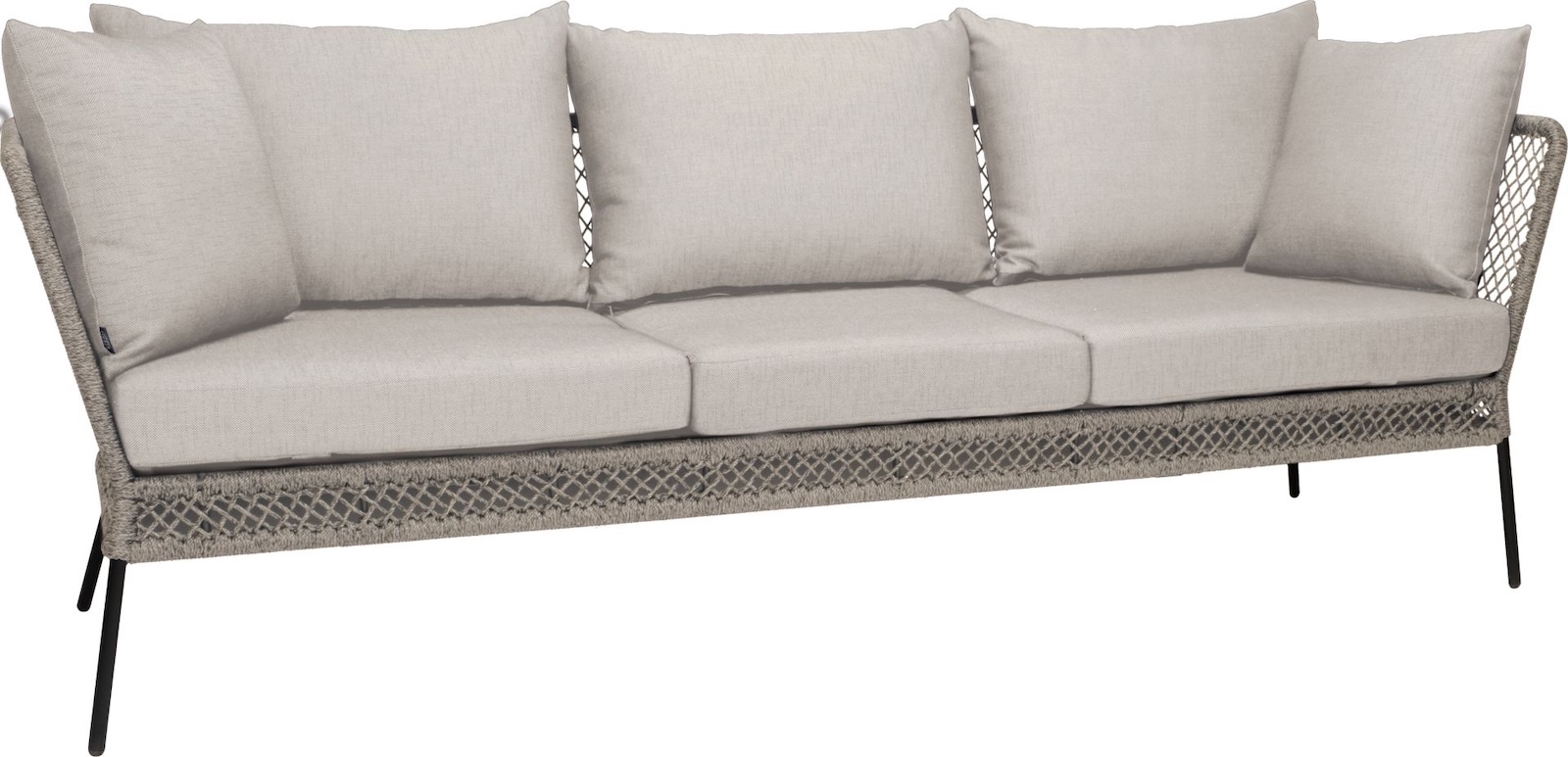 Stern Odea Gartenbank Gartenliege mit Kissen Aluminium schwarz matt Cream/beige