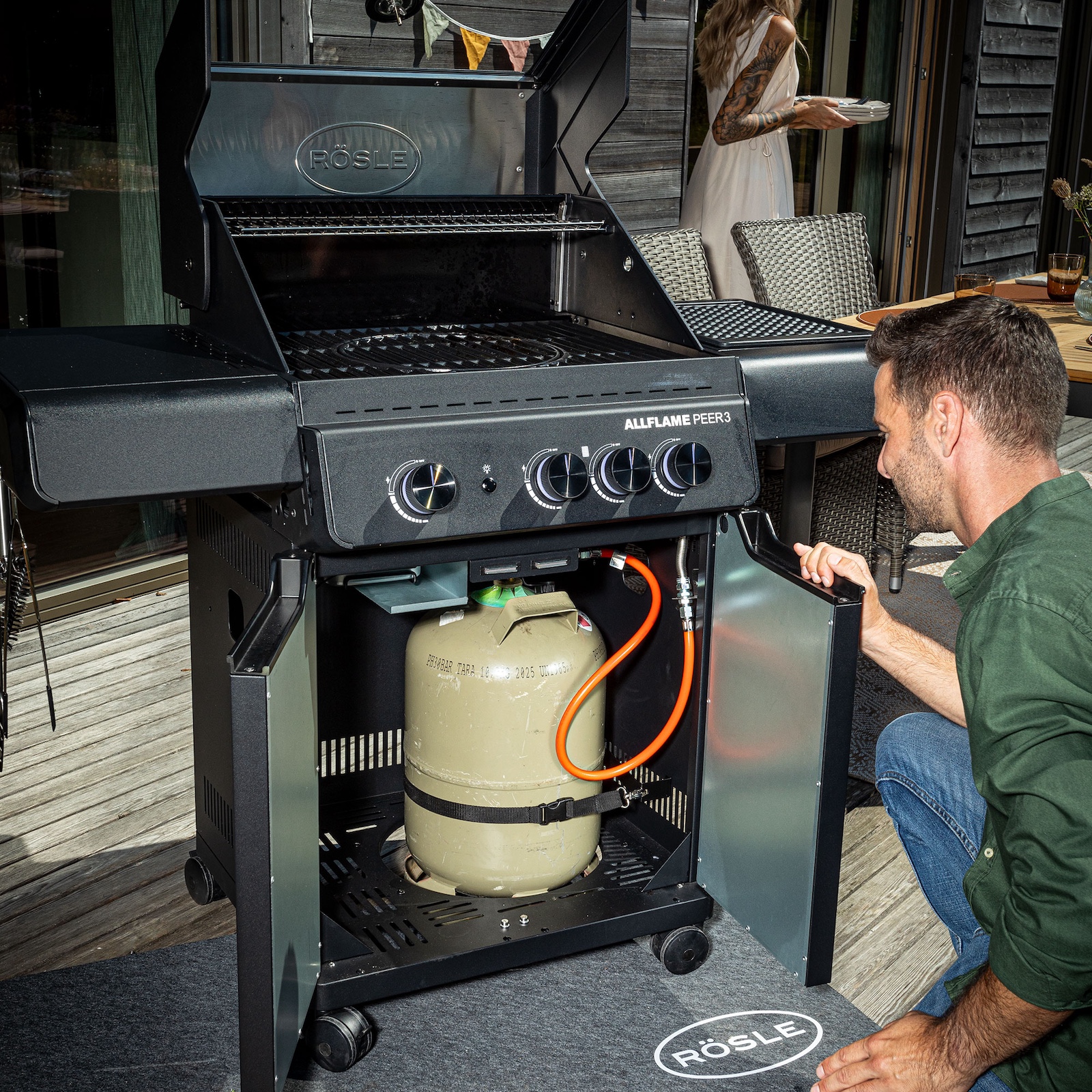 Rösle Gasgrill ALLFLAME Peer 3 Schwarz mit CRISPZONE 251051