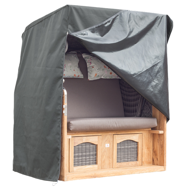 deVries Schutzhaube XL Atmungsaktive Premium Schutzhülle für Strandkörbe Grau