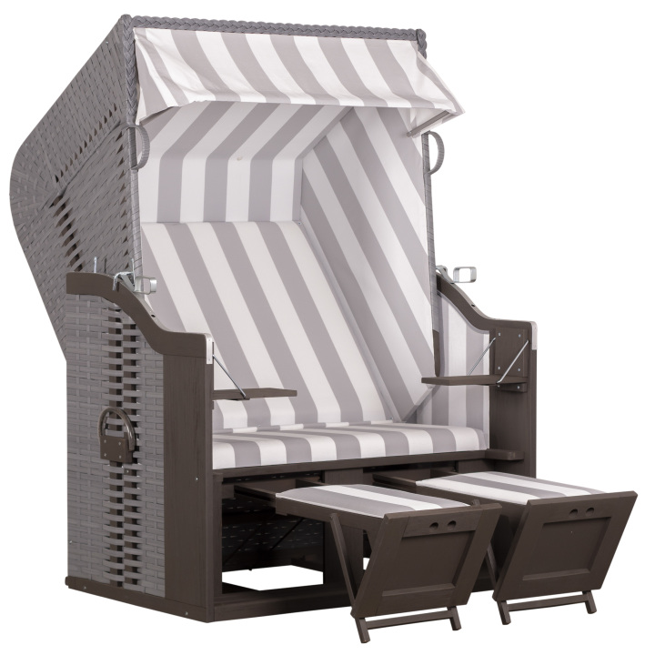 deVries Strandkorb Profi Ostsee FEHMARN PE Des. 989 Gartenstrandkorb 124x87x159cm