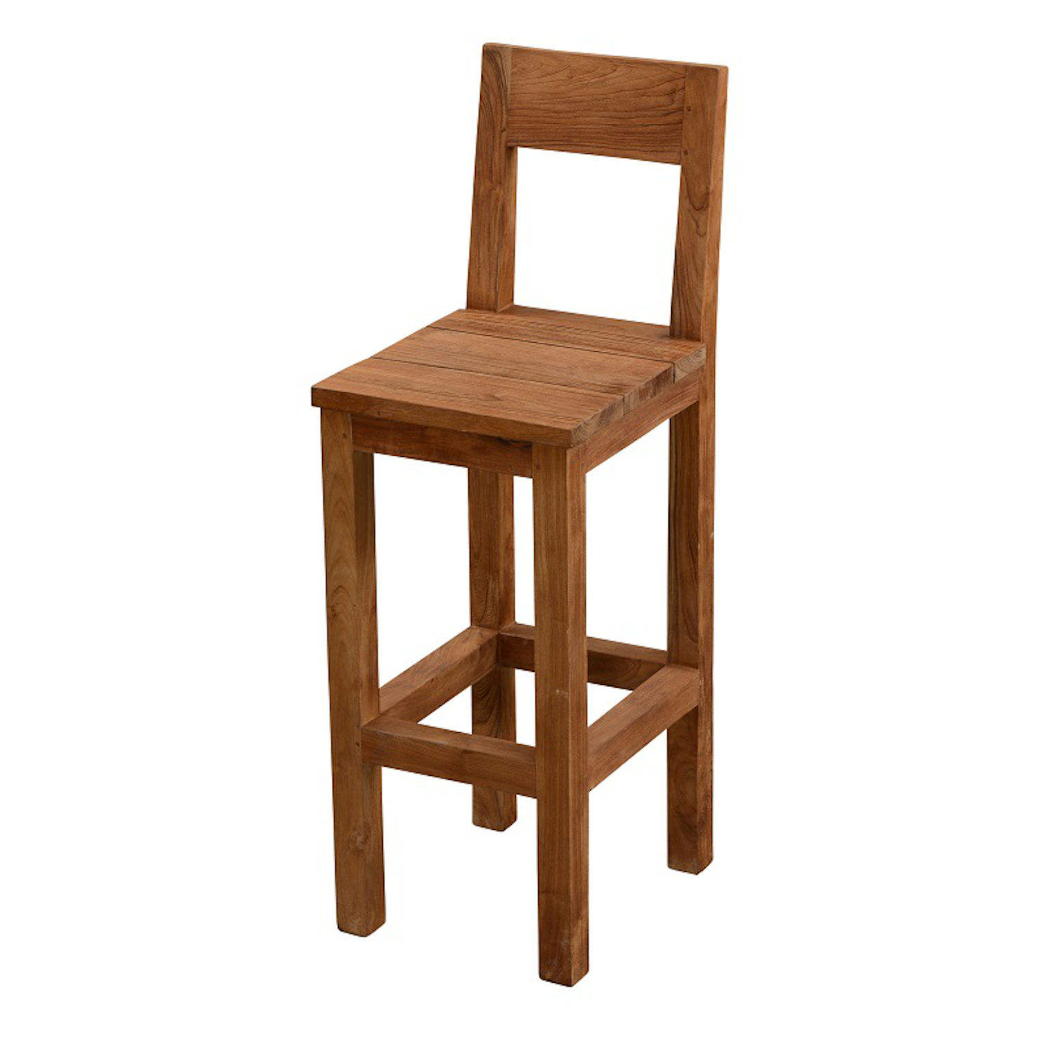 Inko 3-teilige Bar-Sitzgruppe Abacus recyceltes Teak 80x80x108 cm mit 2 Barstühlen