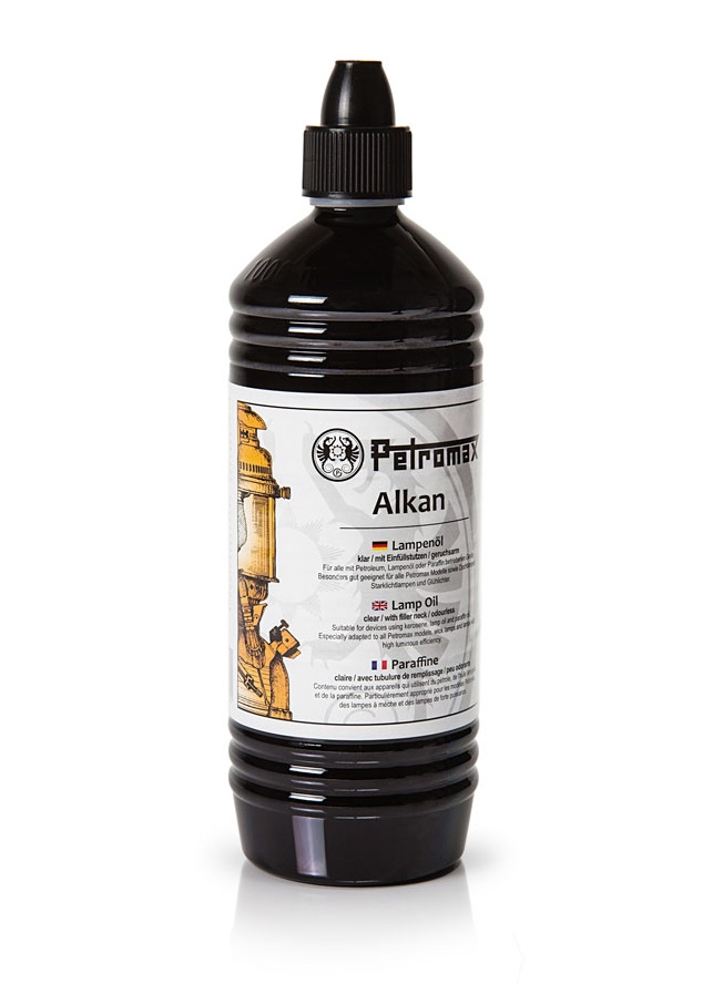 Petromax Alkan Paraffinöl 1 Liter-Flasche Lampenöl für Petroleum- und Öllampen