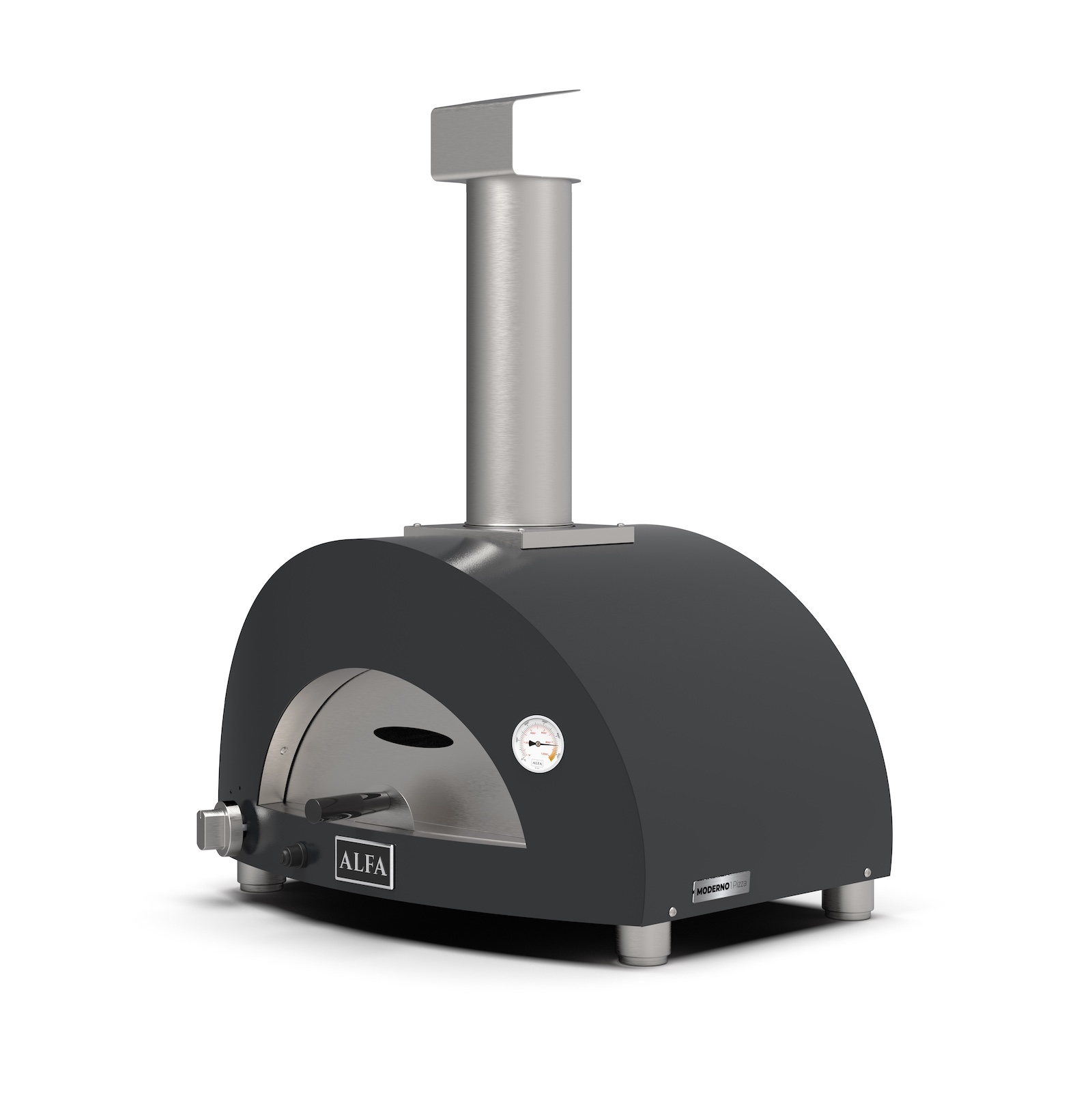Alfa Forni Gas Pizzaofen MODERNO 1 Pizza Schiefer Grau FXMD-1P-GGRA-DE