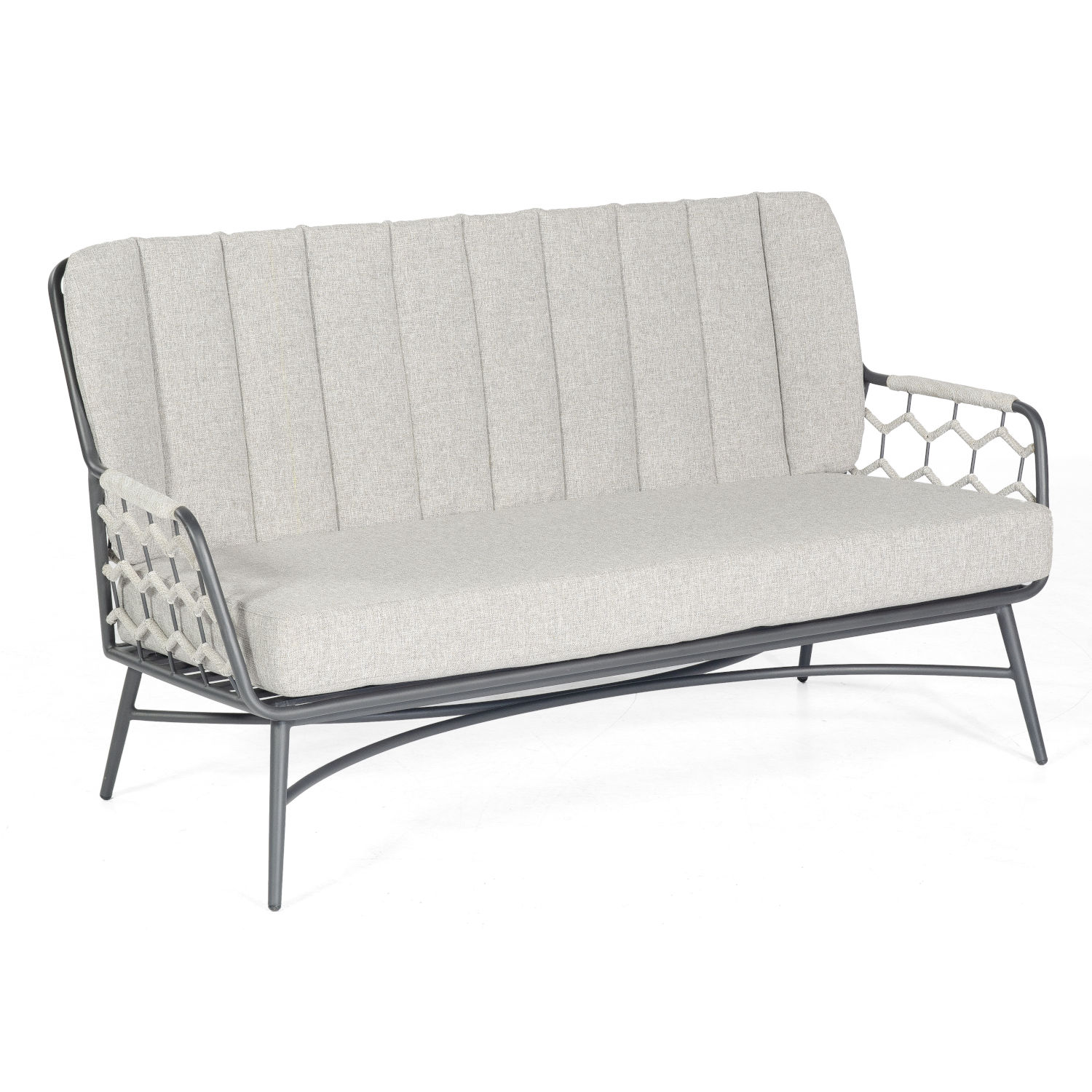 Sonnenpartner Yale Loungesofa Alu mit Polyrope silbergrau Relaxsofa Garten-Sofa
