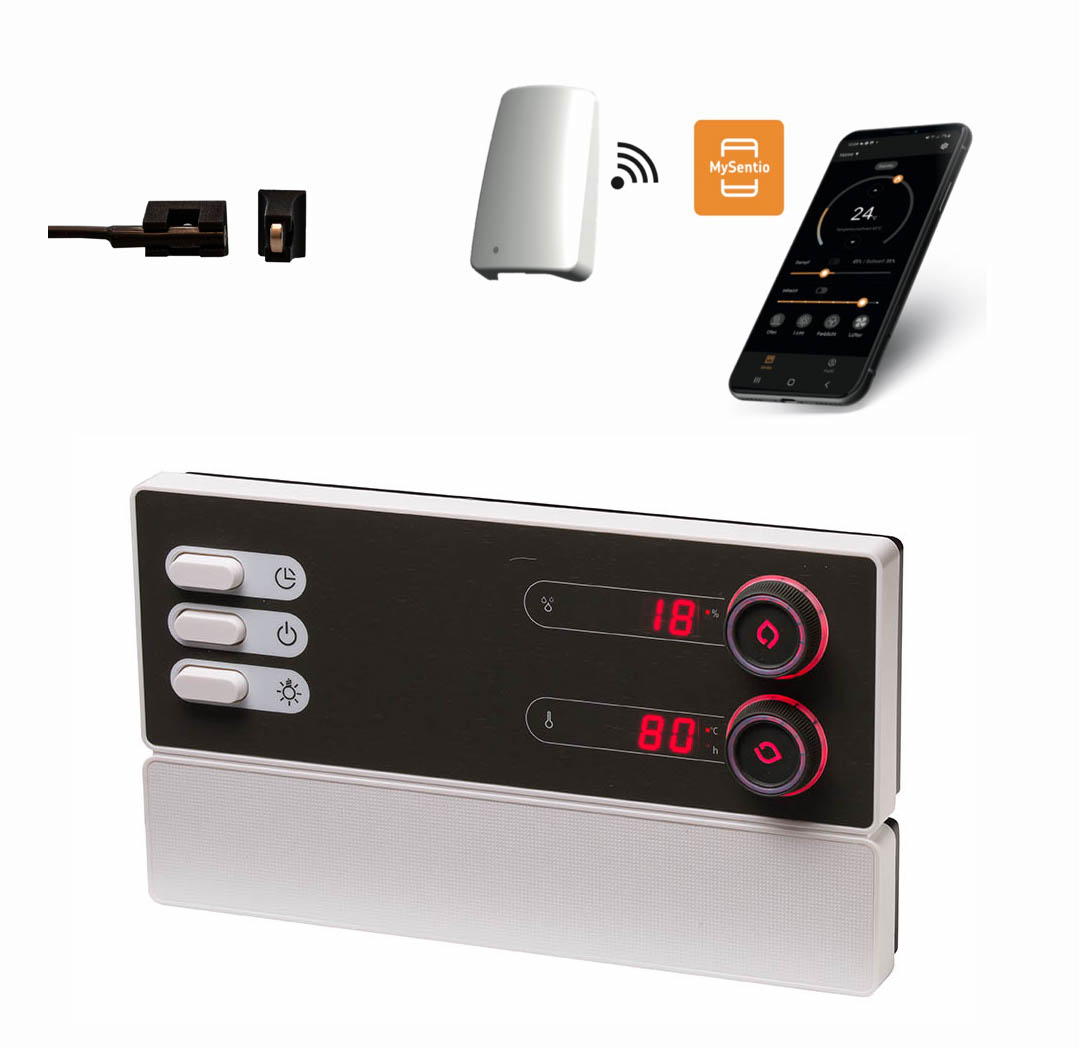 Sentiotec PRO B3 Combi Saunasteuerung inkl. MySentio WiFi und Türsensor bis 10,5 kW
