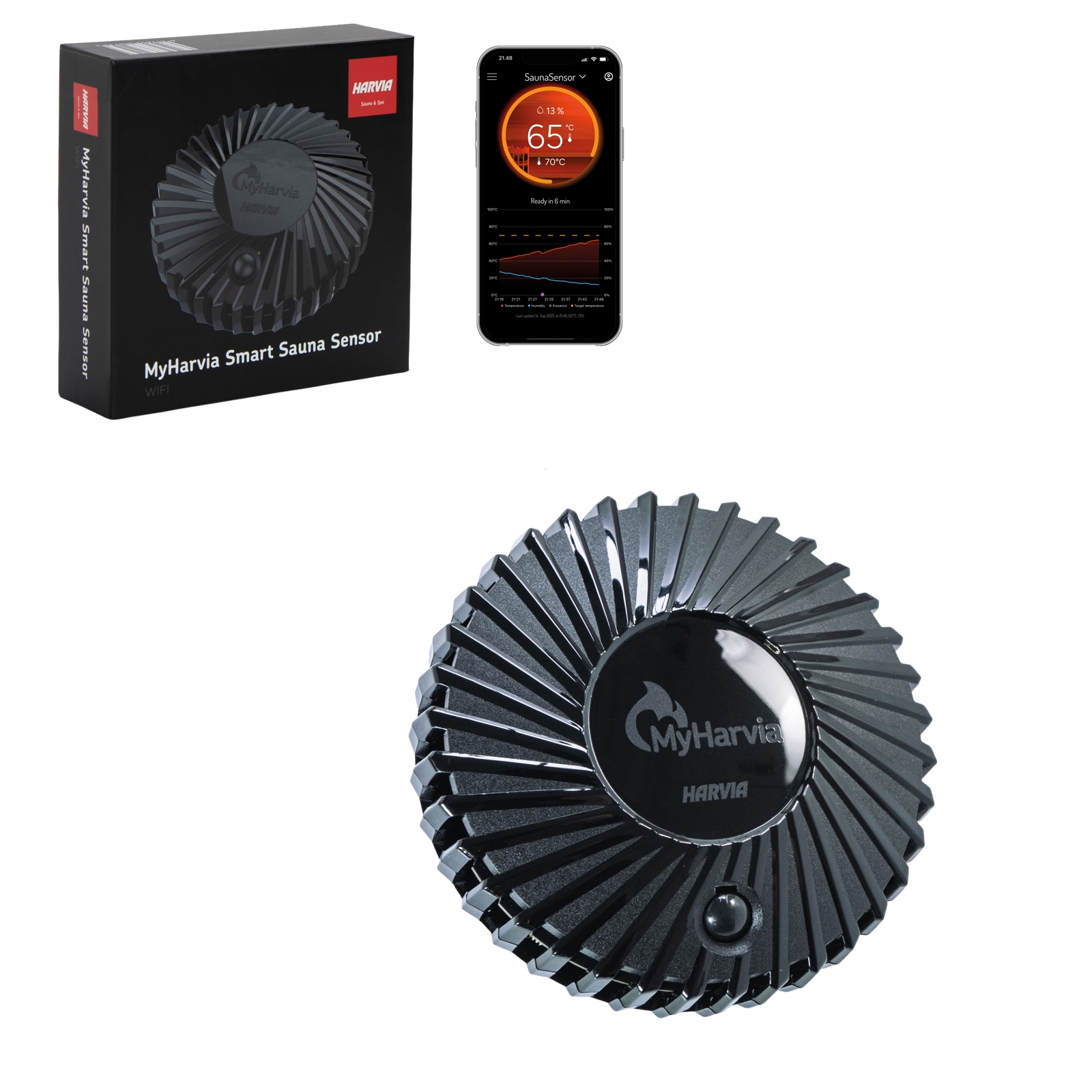 Harvia MyHarvia Smart Sauna Sensor WiFi Thermometer für Elektro und Holzaunen