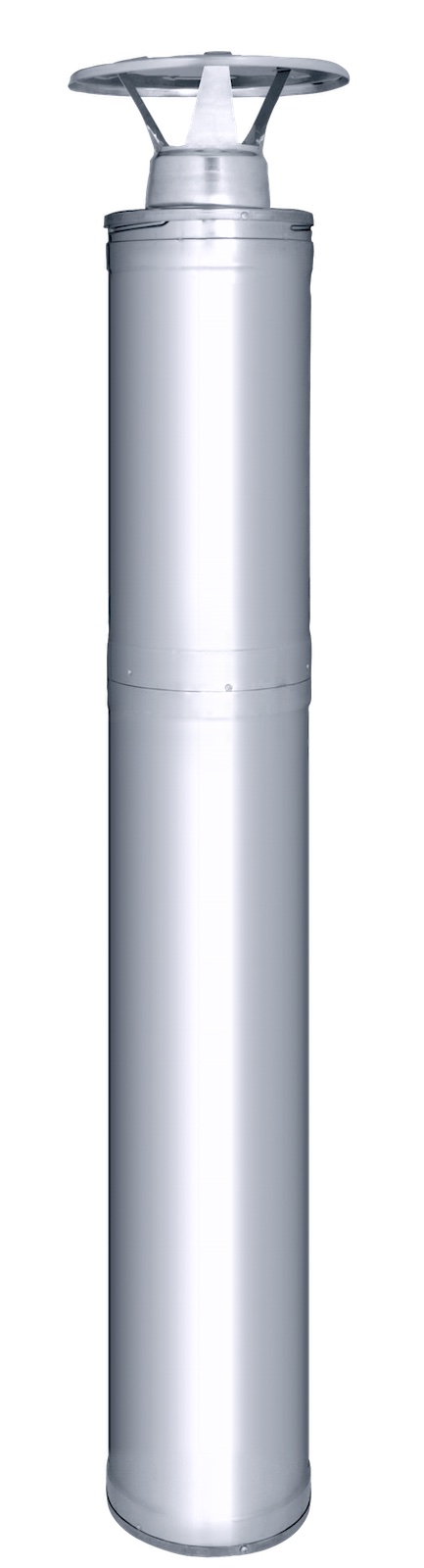 Harvia Edelstahlschornstein Set 1500 für Fasssauna mit Zubehörsatz WHP1500BS