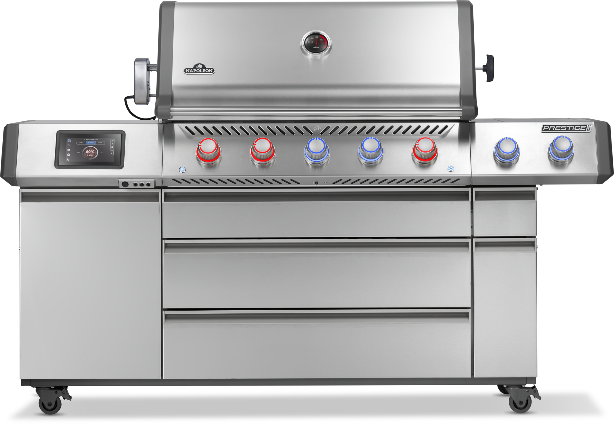 Napoleon Prestige PRO 665 Connected Edelstahl Gasgrill inkl. Drehspieß-Set PRO665VXRSIBPSS-DE
