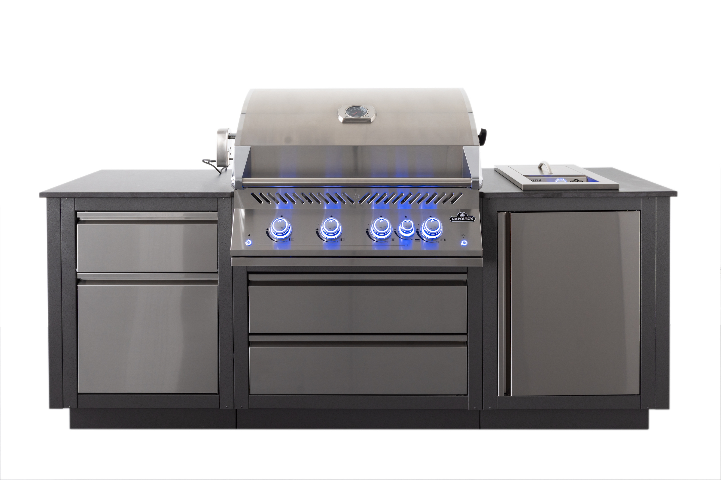 Napoleon Outdoor Küche Oasis Compact 105 mit BIG32-1 Einbaugrill und Einbau Sizzle Zone