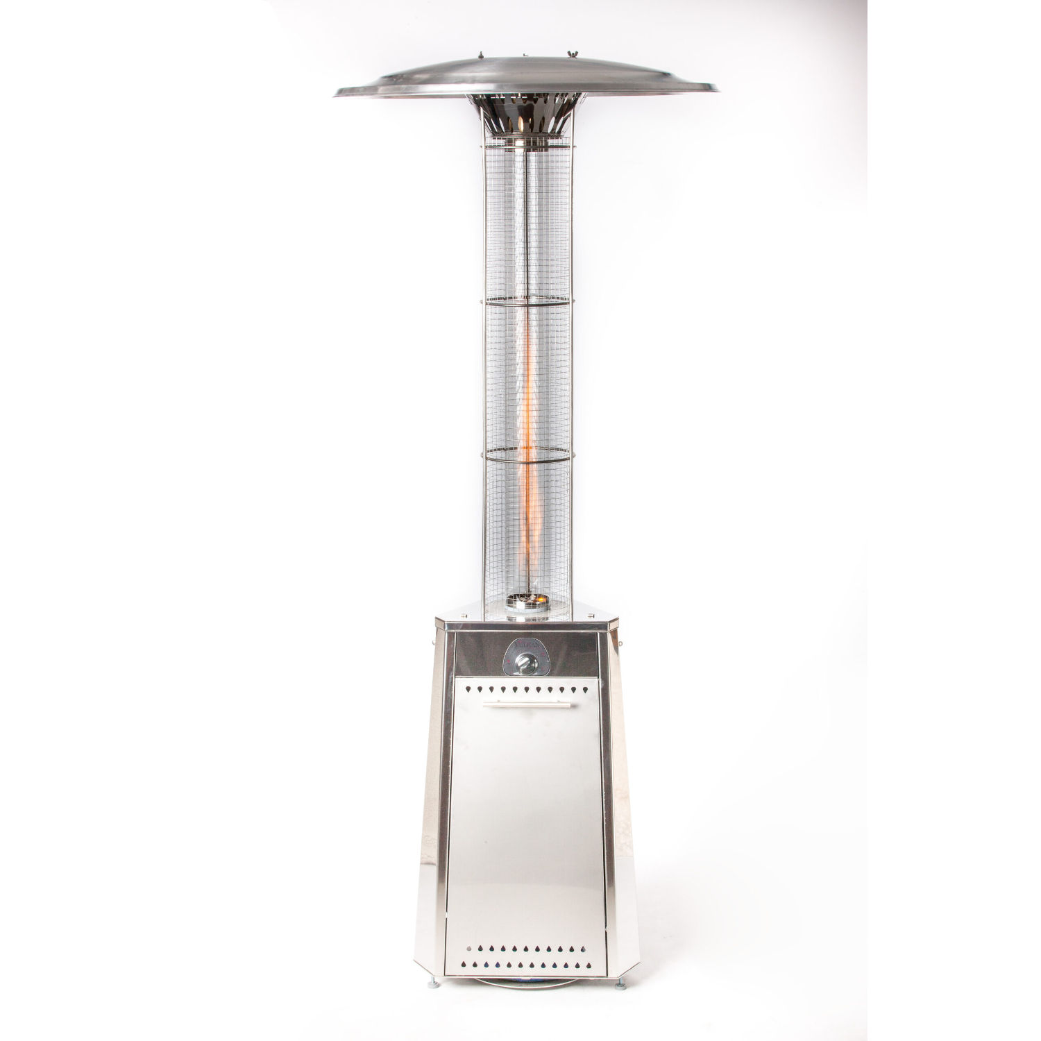 Hainser Gasheizstrahler Modell IV Heizpilz für Garten und Terrasse 84 x 215 cm