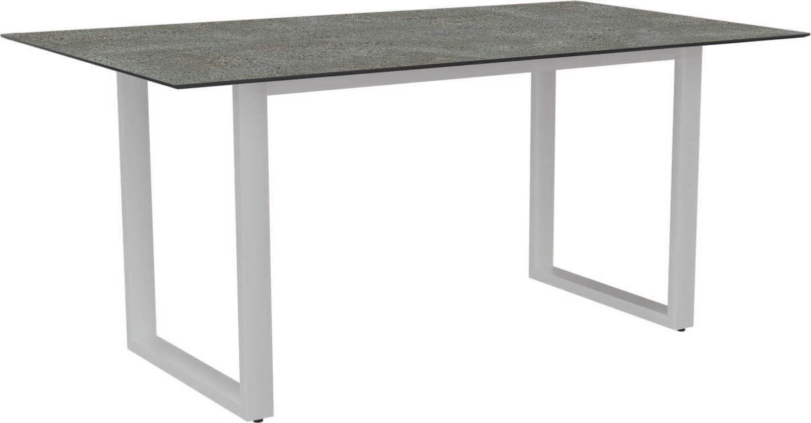 Stern Kufentisch Gartentisch Aluminium greige 160x90 cm mit wählbares Gestell