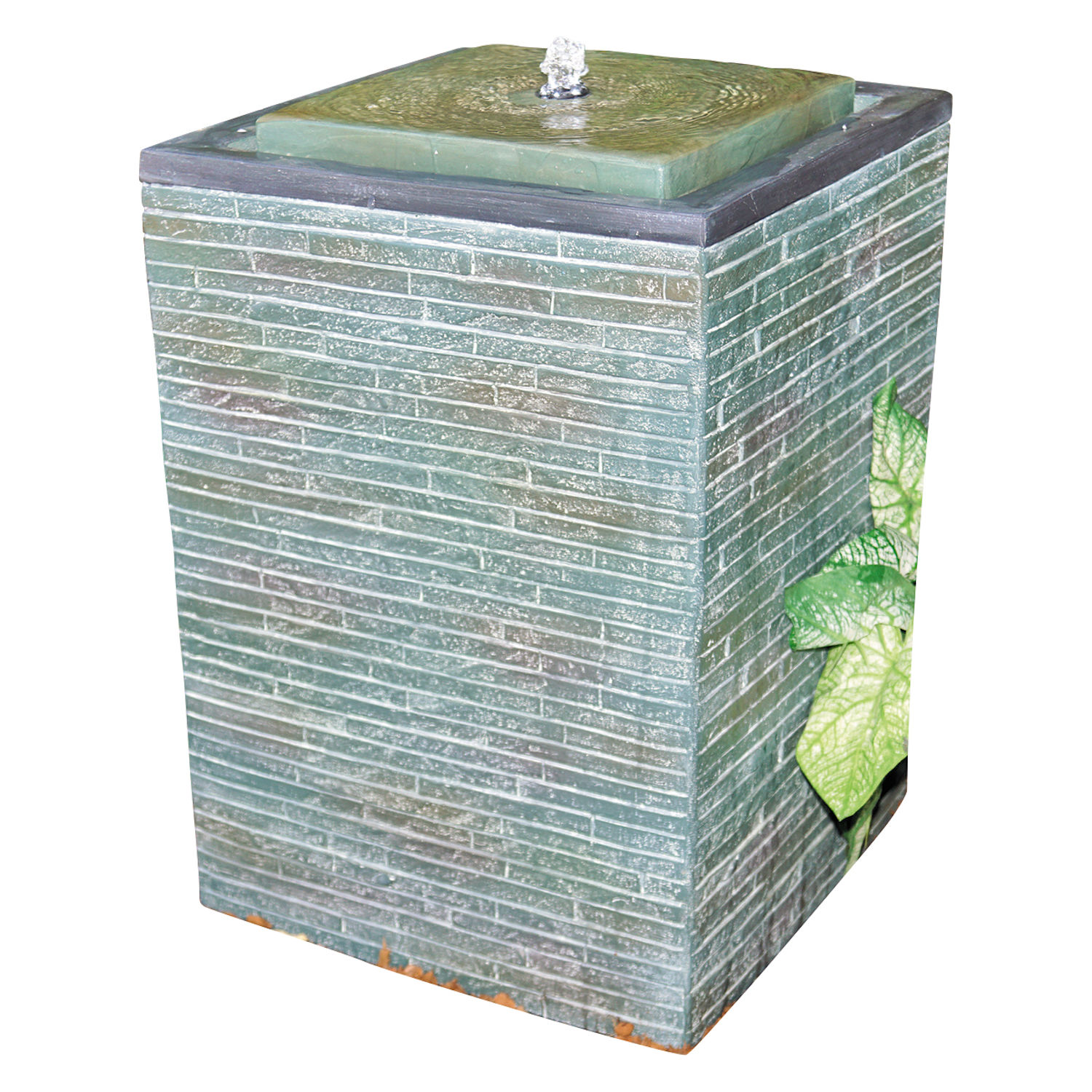 Granimex Kodai Polystone Wassersäule mit Pumpe und LED-Beleuchtung Wasserspiel 55x36x36 cm