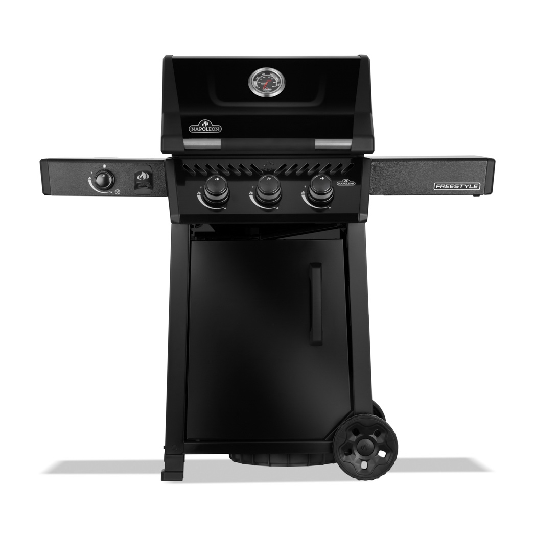Napoleon Freestyle 365 Gasgrill Schwarz mit Tür 3 Brenner & Seitenbrenner F365DSBPK-1-DE