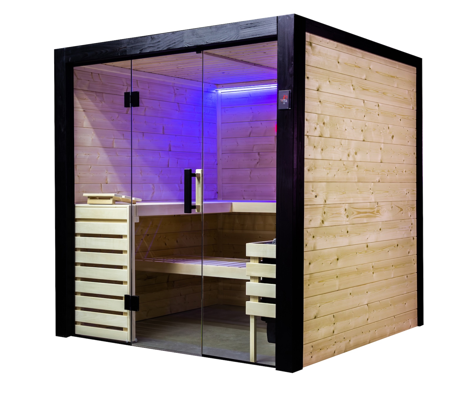 Harvia Family Large Saunakabine Massivholzsauna aus Fichte 196x189x204 cm