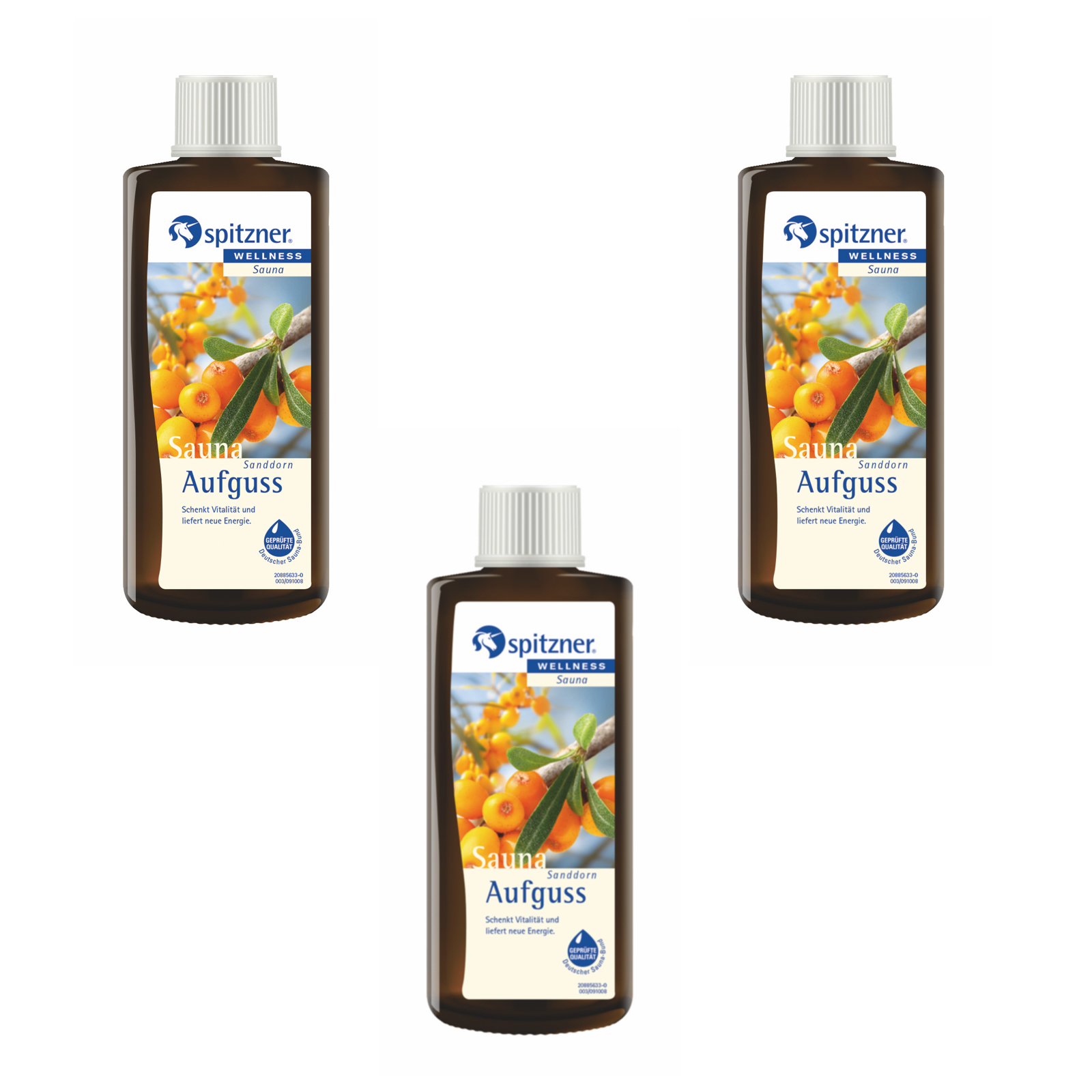 Spitzner Saunaaufguss Sanddorn 3x 190 ml 3er Vorteilspack Konzentrat 8850082