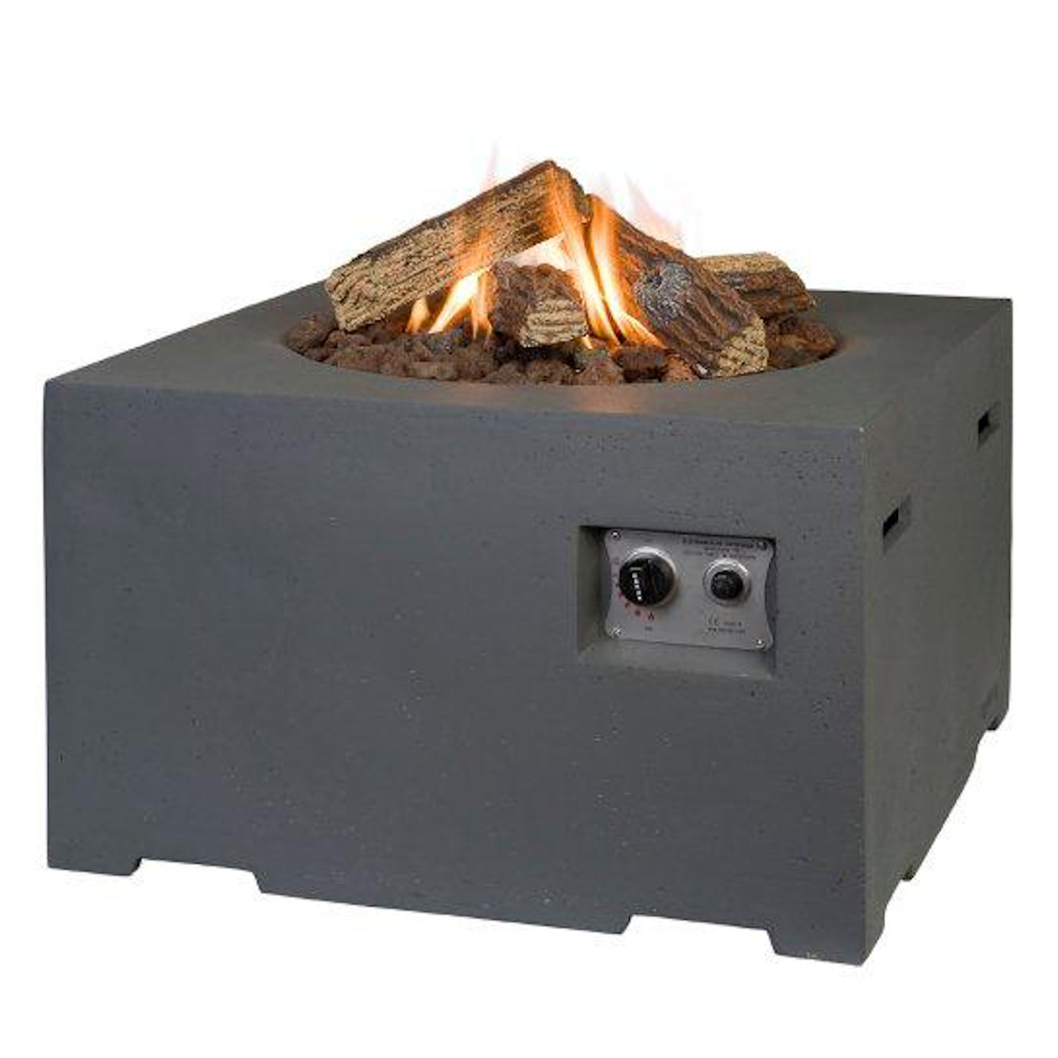 Happy Cocooning Mania Feuertisch grau 12 kW Feuerstelle inkl. 5 kg Lavasteine