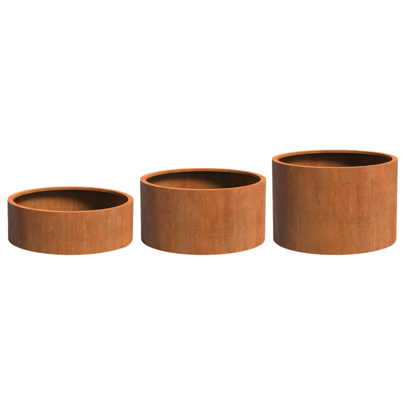 Adezz Circum mit Boden Pflanzgefäß aus Corten-Stahl Pflanzkübel Blumentopf