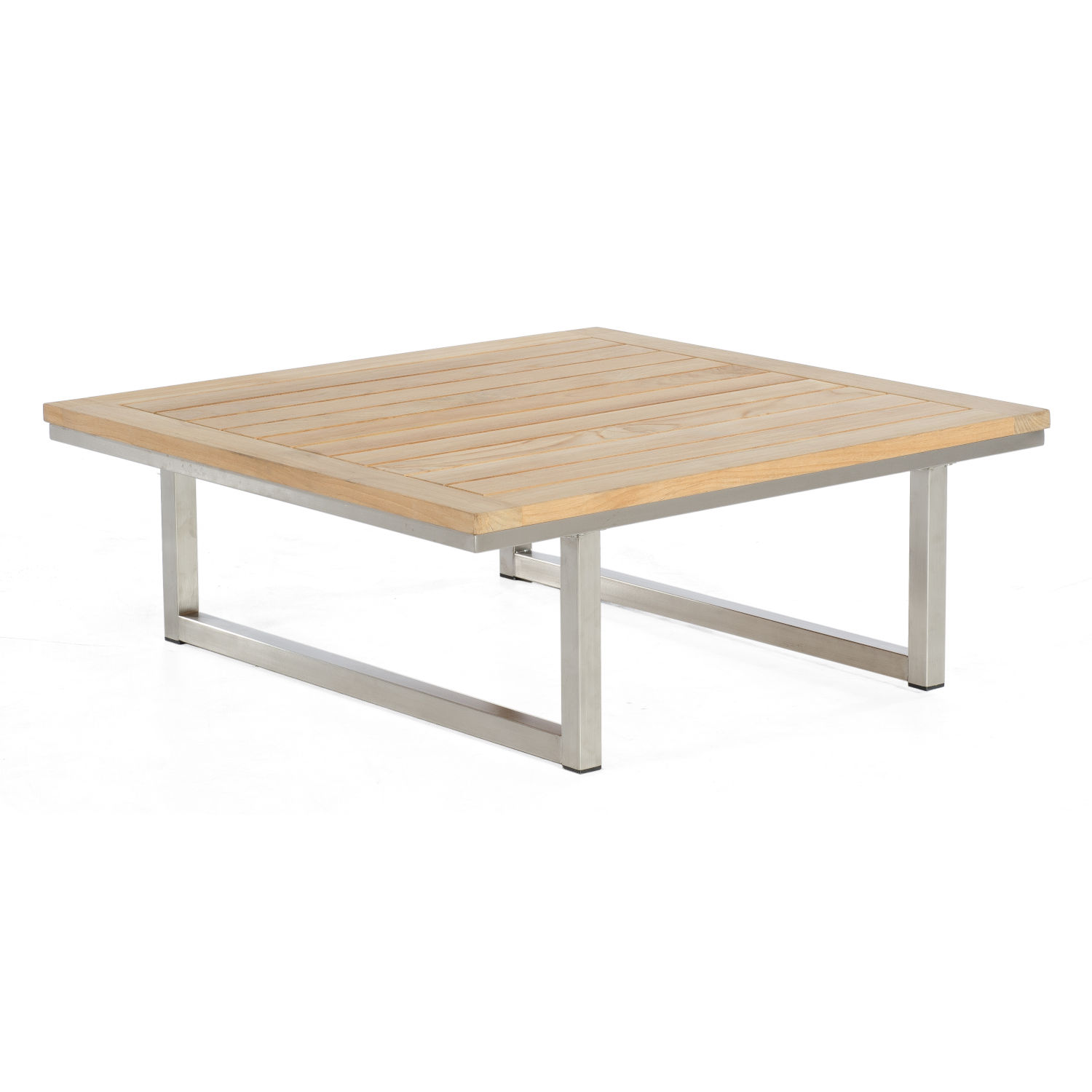 Sonnenpartner Lounge-Tisch Lotus Edelstahl mit Teakholz Loungetisch Beistelltisch