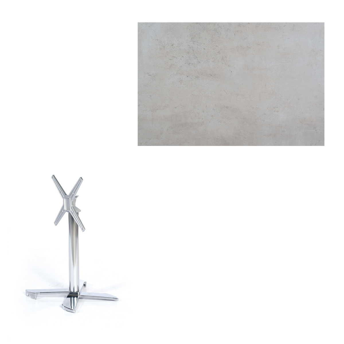 Sonnenpartner Tischgestell Kreta Alu silber mit wählbarer Tischplatte, abklappbar