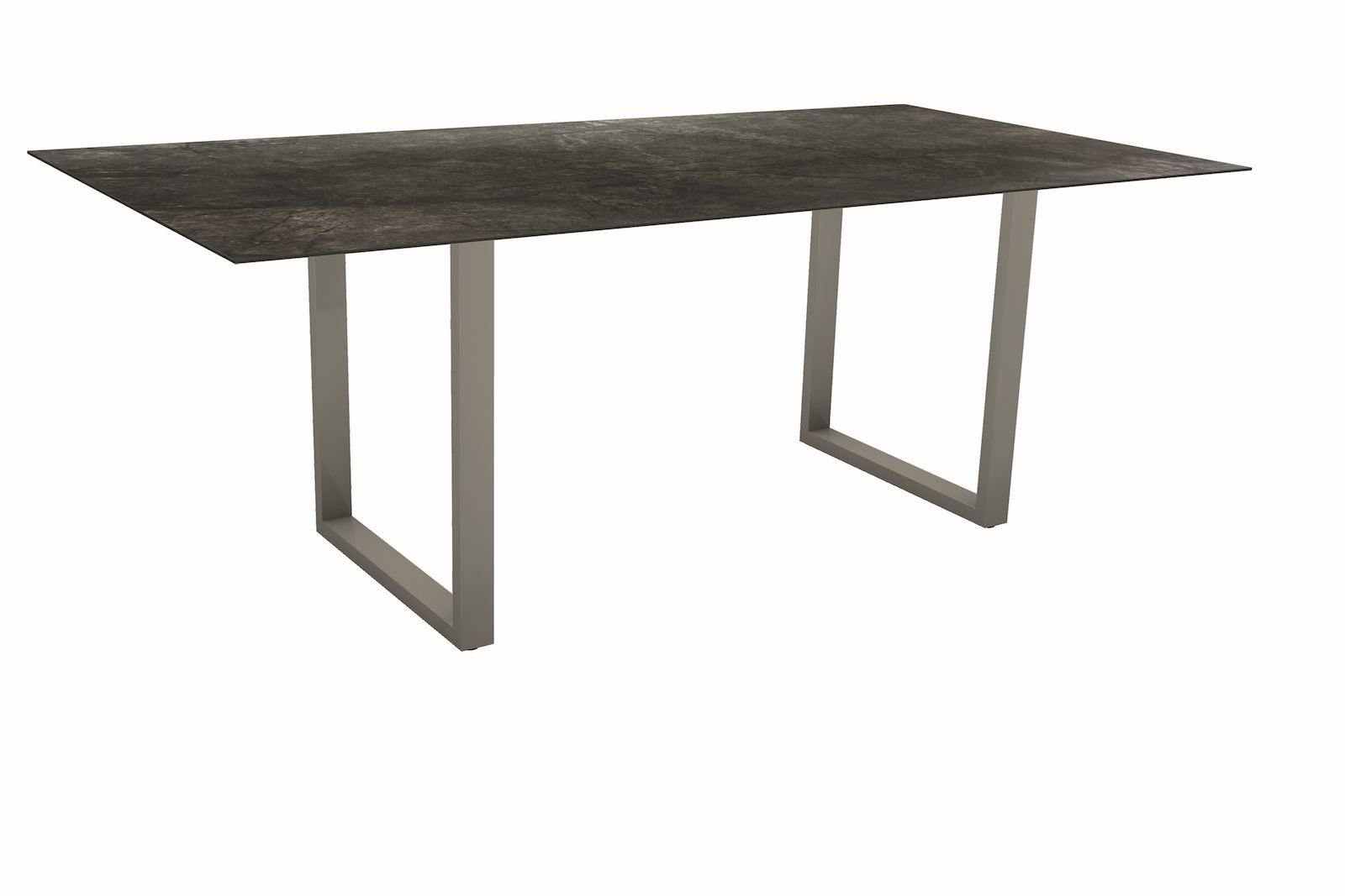 Stern Kufentisch 200x100 cm Aluminium graphit/Silverstar 2.0 Dark Marble Gartentisch Tisch