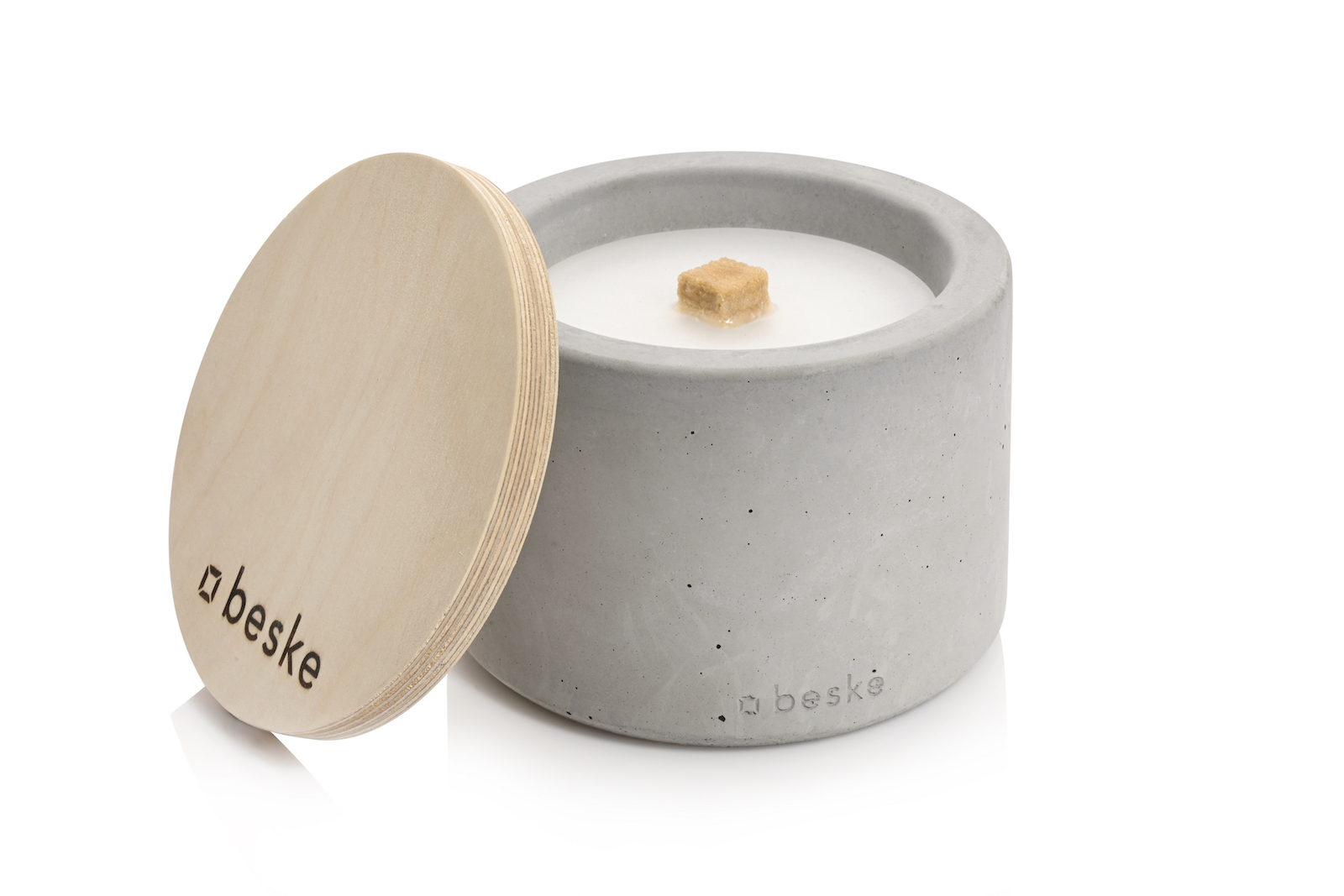 Betonfeuer Solo Tischfeuer Garten-Fackel Outdoor-Kerze mit Dauerdocht inkl. Löschbrett