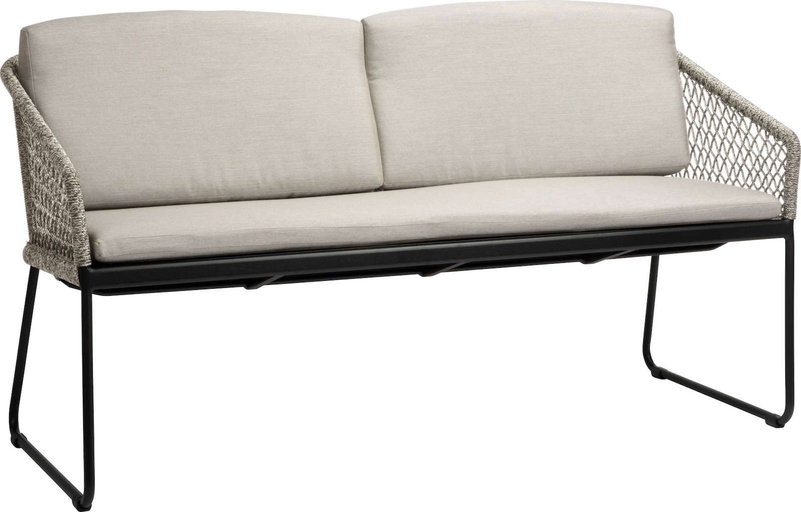 Stern Odea 2-Sitzer Kufenbank Gartensofa Lounge-Bank Gartenbank mit Kissen cream