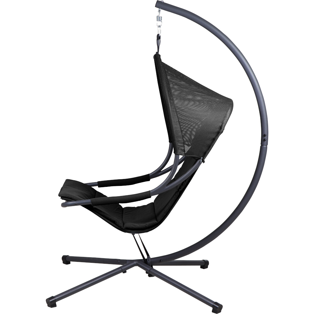 Siena Garden Hängesessel LAGOMA black Hängekorb mit Kissenauflage