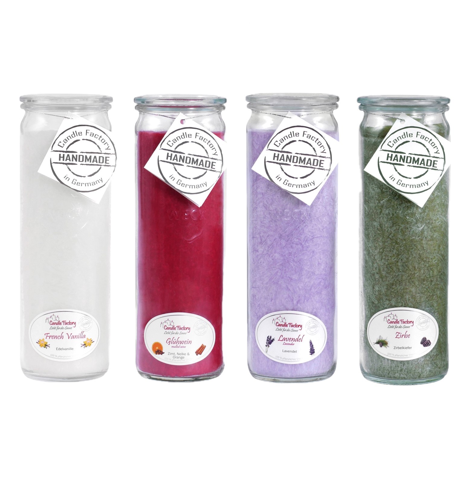 Candle Factory Kerzen-Set Lieblingsdüfte 4x Big Jumbo Duftkerze Dekokerze